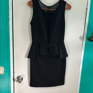 Guess Black Sleeveless Peplum Mini Dress